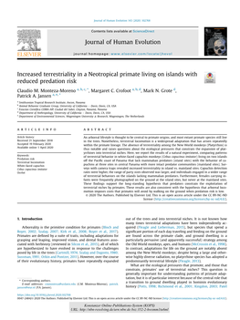 Increased Terrestriality in a Neotropical Primate Living on Islands with Reduced Predation Risk