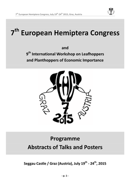 7 European Hemiptera Congress