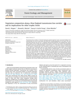 Vegetation Composition Along a New England Transmission Line Corridor and Its Implications for Other Trophic Levels ⇑ David L