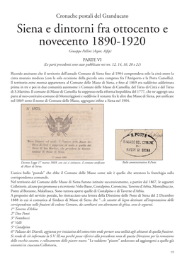 Siena E Dintorni Fra Ottocento E Novecento 1890-1920 Giuseppe Pallini (Aspot, Aifsp)