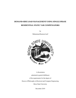 Demand-Side Load Management Using Single-Phase Residential Static VAR Compensators