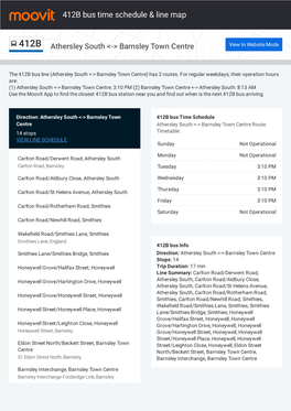 412B Bus Time Schedule & Line Route