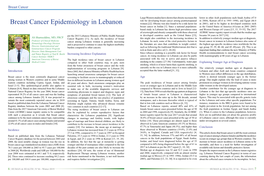 Breast Cancer Epidemiology in Lebanon Women [22]