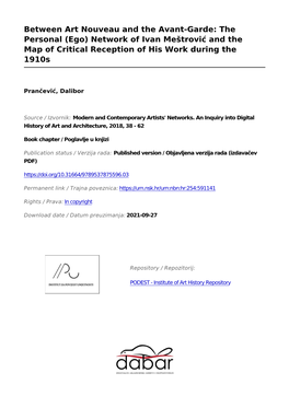 Between Art Nouveau and the Avant-Garde: the Personal (Ego) Network of Ivan Meštrović and the Map of Critical Reception of His Work During the 1910S