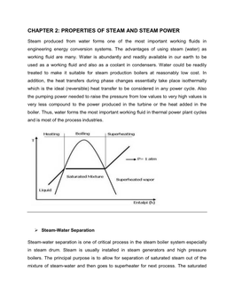 Chapter 2: Properties of Steam and Steam Power