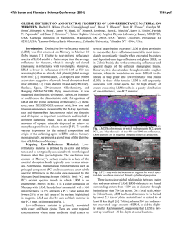 Global Distribution and Spectral Properties of Low-Reflectance Material on Mercury