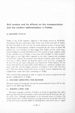 Soil Erosion and Its Effects on the Transportation and the Modern Sedimentation in Turkey by İBRAHİM at AL AY