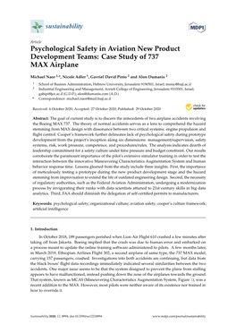 Case Study of 737 MAX Airplane