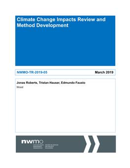 Climate Change Impacts Review and Method Development