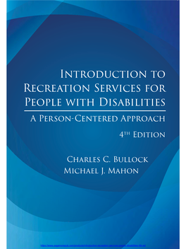 Introduction to Recreation Services for People with Disabilities, 4Th