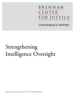 Strengthening Intelligence Oversight