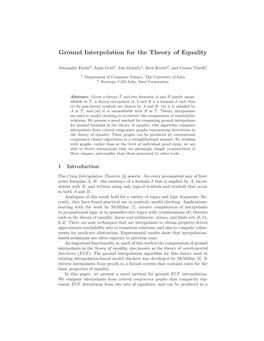 Ground Interpolation for the Theory of Equality