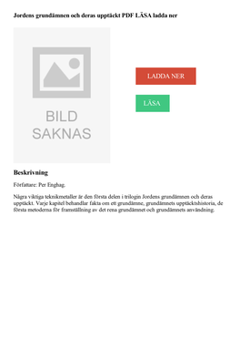 Jordens Grundamnen Och Deras Upptackt PDF LASA Ladda