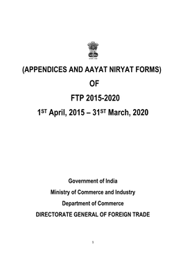 Appendices and ANF of FTP (2015-2020)