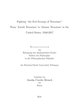 Islamic Terrorism’ in the United States, 1940-2017