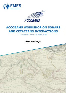 ACCOBAMS WORKSHOP on SONARS and CETACEANS INTERACTIONS (Toulon 8Th and 9Th October 2019)