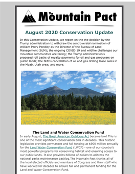 August 2020 Conservation Update