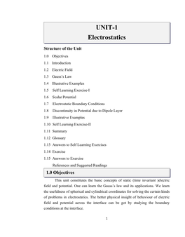 UNIT-1 Electrostatics
