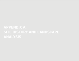 Appendix A: Site History and Landscape Analysis Cultural Landscape Overview and Analysis