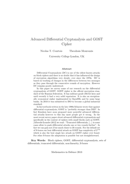 Advanced Differential Cryptanalysis and GOST Cipher