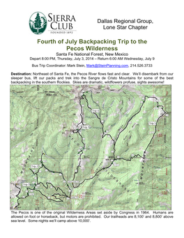 Fourth of July Backpacking Trip to the Pecos Wilderness