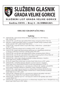 SLUŽBENI GLASNIK GRADA VELIKE GORICE SLUŽBENI LIST GRADA VELIKE GORICE Godina XXVII