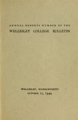 Wellesley College Bulletin