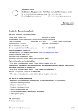 Contract Notice (Directive 2004/18/EC)