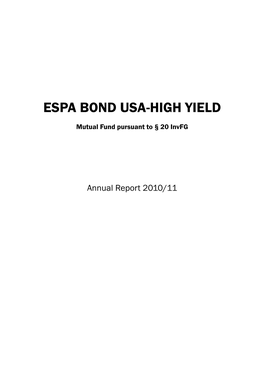 Espa Bond Usa-High Yield