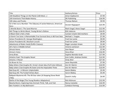 Title Authors/Artists Price 100 Deadliest