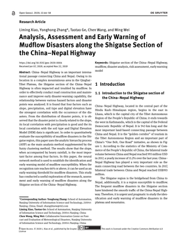 Analysis, Assessment and Early Warning of Mudflow Disasters