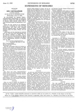 EXTENSIONS of REMARKS 14745 EXTENSIONS of REMARKS RITALIN Activity Being Present in Many, but by No Icit Disorder (314.00)