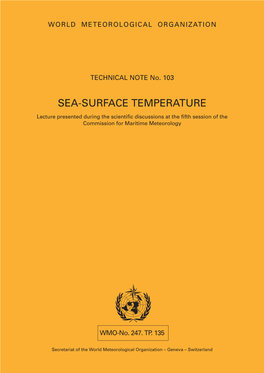 Methods of Oabservation at Sea Sea-Surface Temperature