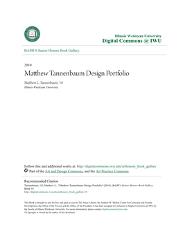 Matthew Tannenbaum Design Portfolio" (2010)