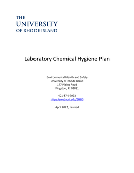 Laboratory Chemical Hygiene Plan