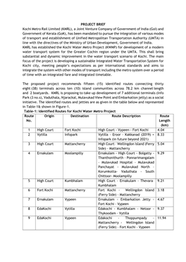 PROJECT BRIEF Kochi Metro Rail Limited (KMRL), a Joint Venture