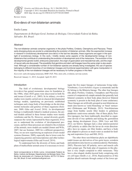 Evo-Devo of Non-Bilaterian Animals