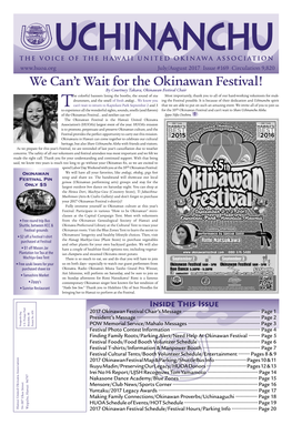 We Can't Wait for the Okinawan Festival!