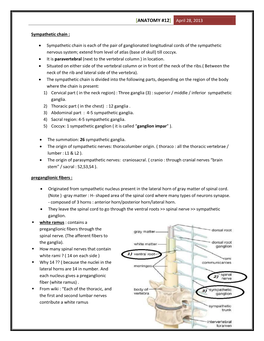 [ANATOMY #12] April 28, 2013 Sympathetic Chain