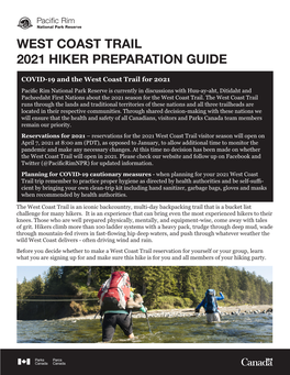 Parks Canada – West Coast Trail 2021 Hiker Preparation Guide