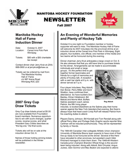 NEWSLETTER Fall 2007