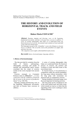 The History and Evolution of Horizontal Track and Field Events