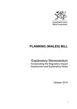 (WALES) BILL Explanatory Memorandum