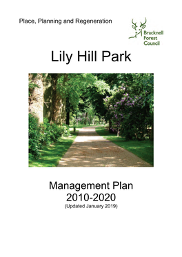 Lily Hill Park Management Plan (Review 2019)