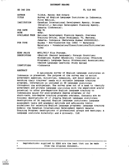 Page 1 DOCUMENT RESUME ED 340 254 FL 019 99E AUTHOR