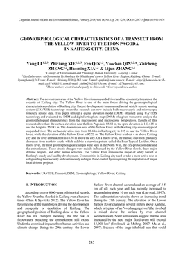 Geomorphological Characteristics of a Transect from the Yellow River to the Iron Pagoda in Kaifeng City, China