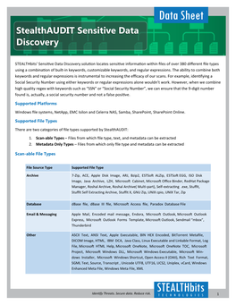 Stealthaudit Sensitive Data Discovery