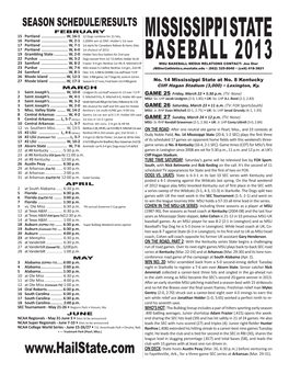 Mississippi State Baseball 2013