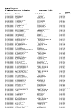 Town of Colchester SPAN Index/Homestead Declarations Thru