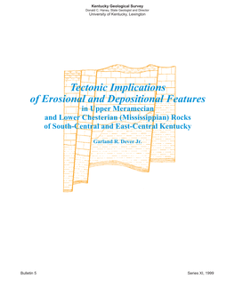 Tectonic Implications of Erosional and Depositional Features in Upper Meramecian and Lower Chesterian (Mississippian) Rocks of South-Central and East-Central Kentucky